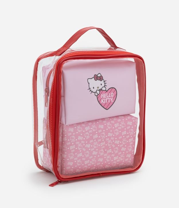 Kit 03 Nécessaire com Tamanhos Diversos e Estampa Hello Kitty