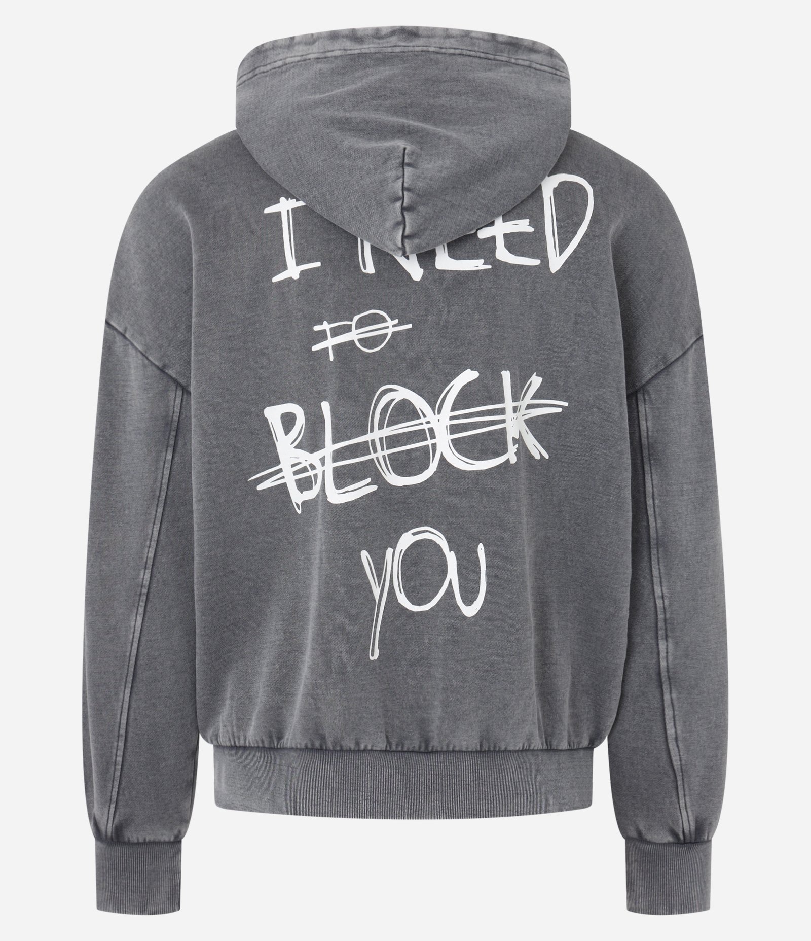 Casaco Boxy em Moletom com Felpa e Estampa Localizada e Efeito Lavado Cinza 8