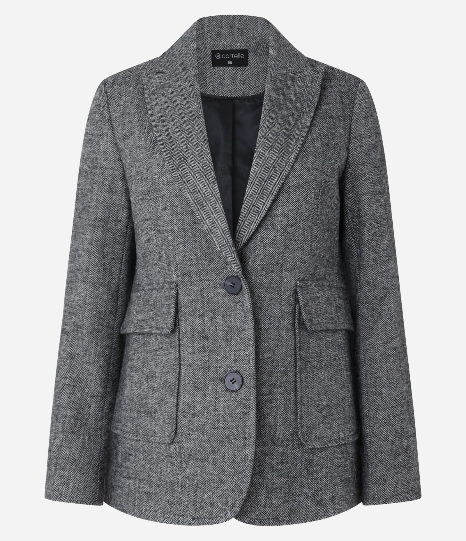 Blazer em Polivelour Quentinho com Bolsos e Espinha de Peixe Cinza 7