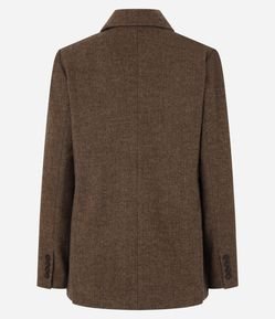 Blazer em Polivelour Quentinho com Bolsos e Espinha de Peixe