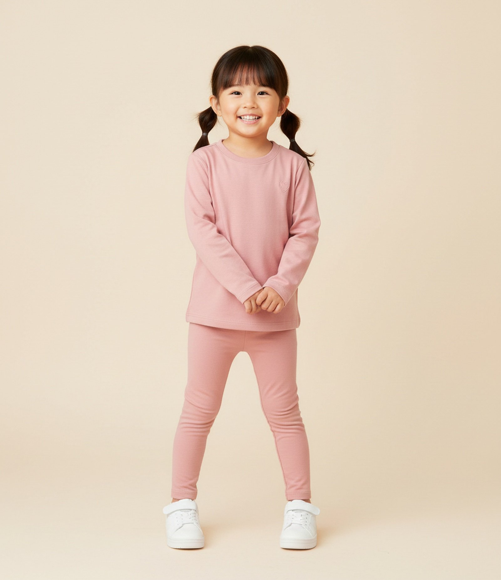 Calça Legging Infantil em Malha Térmica - Tam 1 a 5 Anos Rosa 1