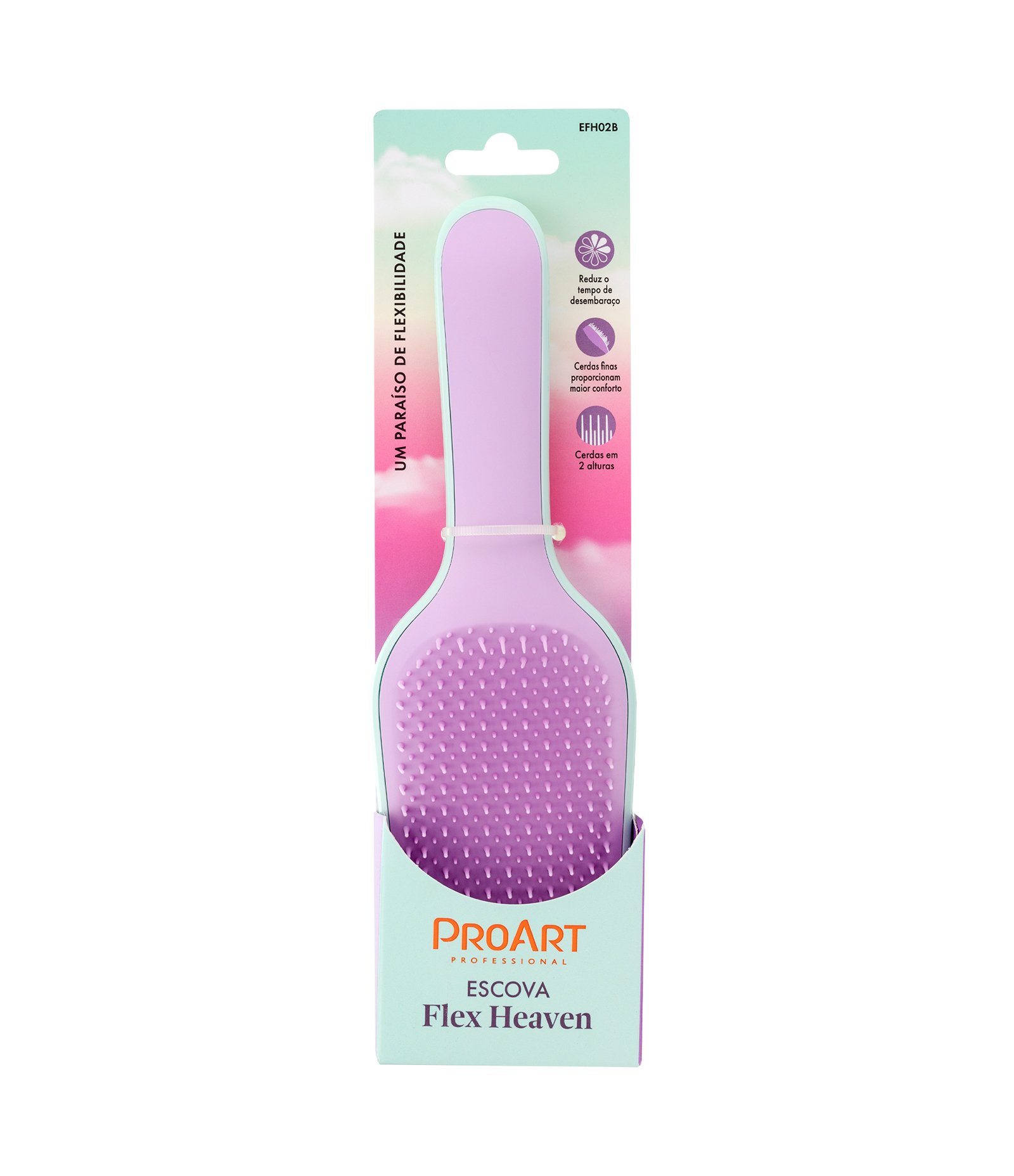 Escova de Cabelo Flex Heaven Purple Brush Proart Roxo/Verde 5