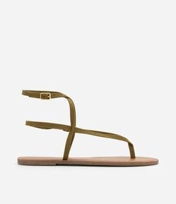 Rasteira em PU com Cabedal Chinelo