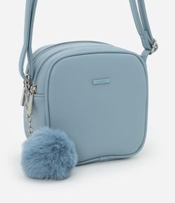Bolsa Transversal Pequena em PU com Pompom