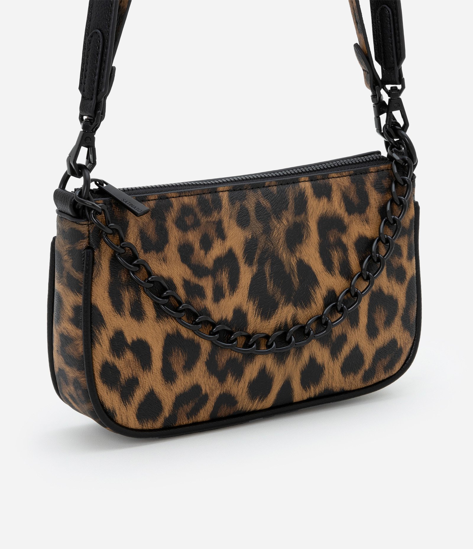 Bolsa Baguete Pequena com Detalhe na Corrente Onça 1