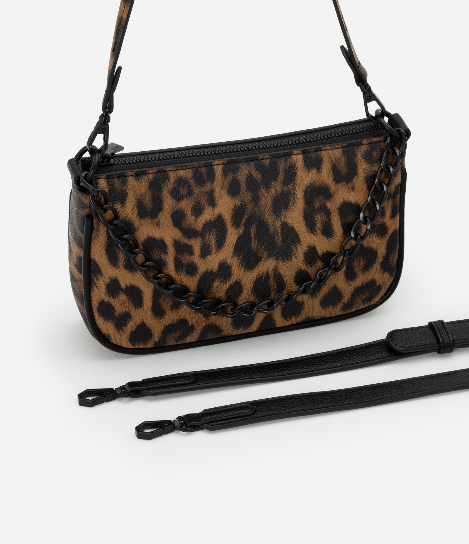 Bolsa Baguete Pequena com Detalhe na Corrente Onça 7