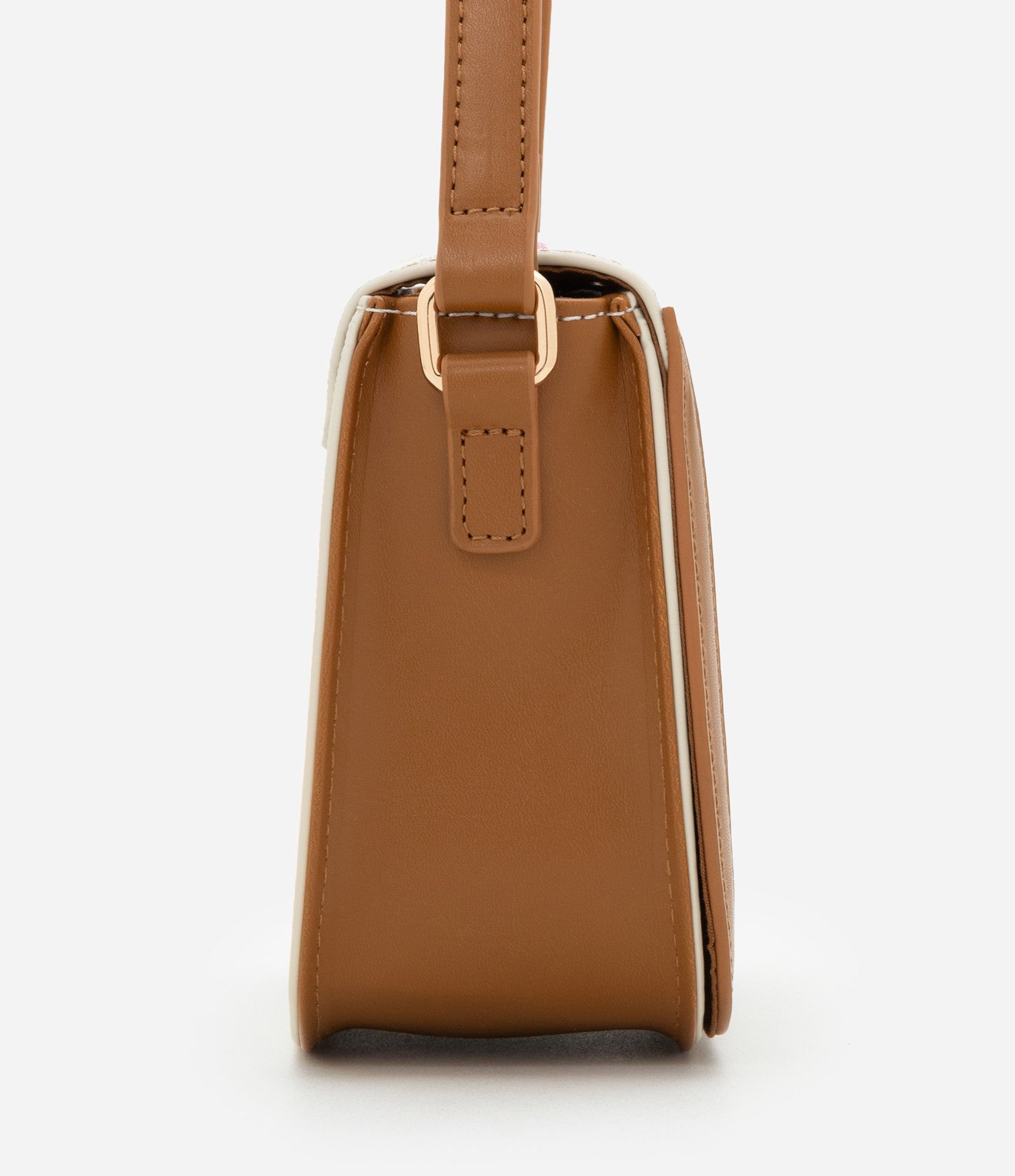 Bolsa Transversal Pequena em PU Estampa Triângulos Coloridos Off White 2