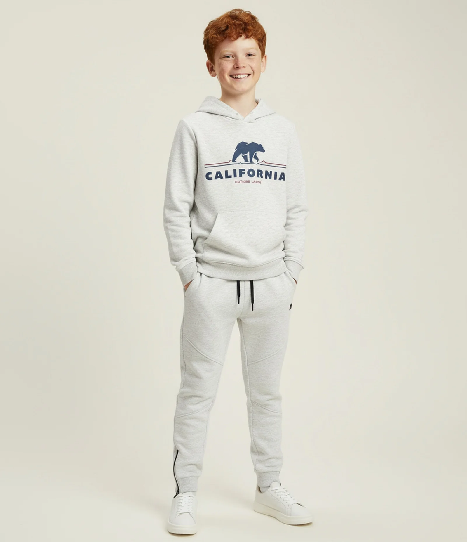 Calça Infantil com Recortes Zíper na Barra - Tam 5 a 14 Anos Cinza 1