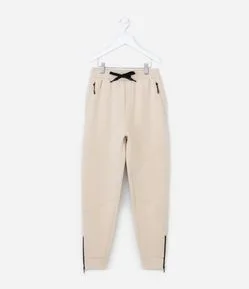 Calça Infantil com Recortes Zíper na Barra - Tam 5 a 14 Anos