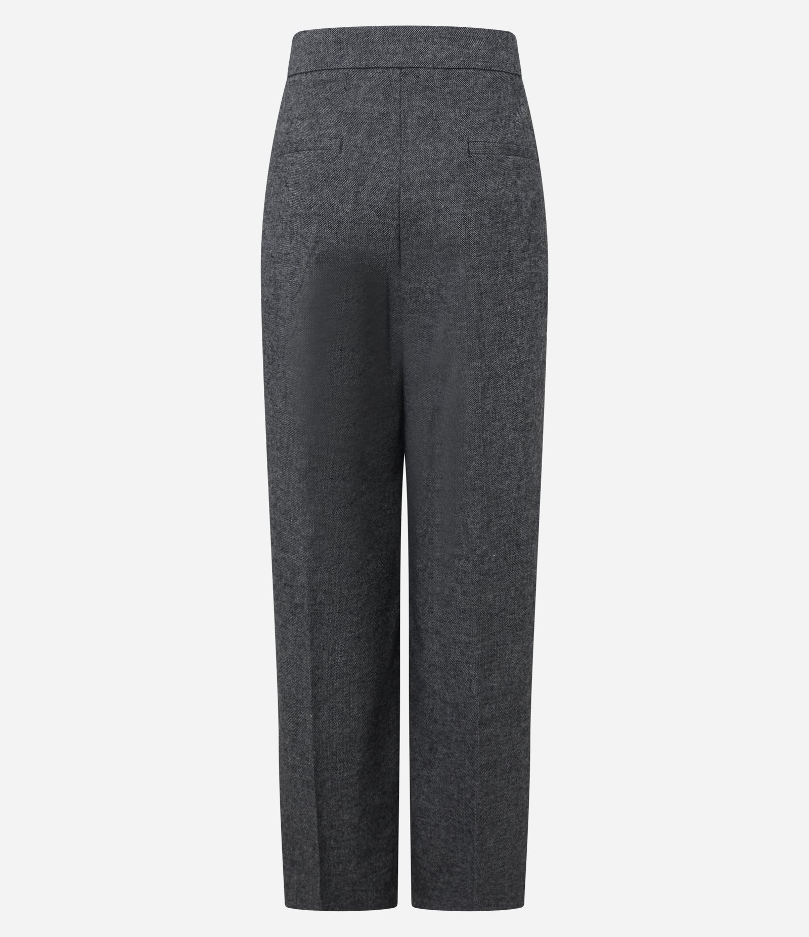 Calça Alfaiataria Reta em Polivelour com Cintura Alta Cinza 6