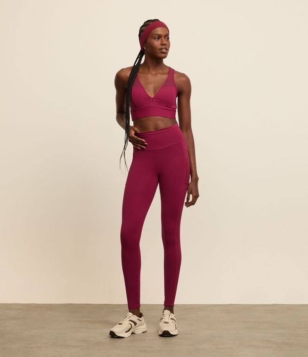 Calça Legging Esportiva em Poliamida com Cós Texturizado