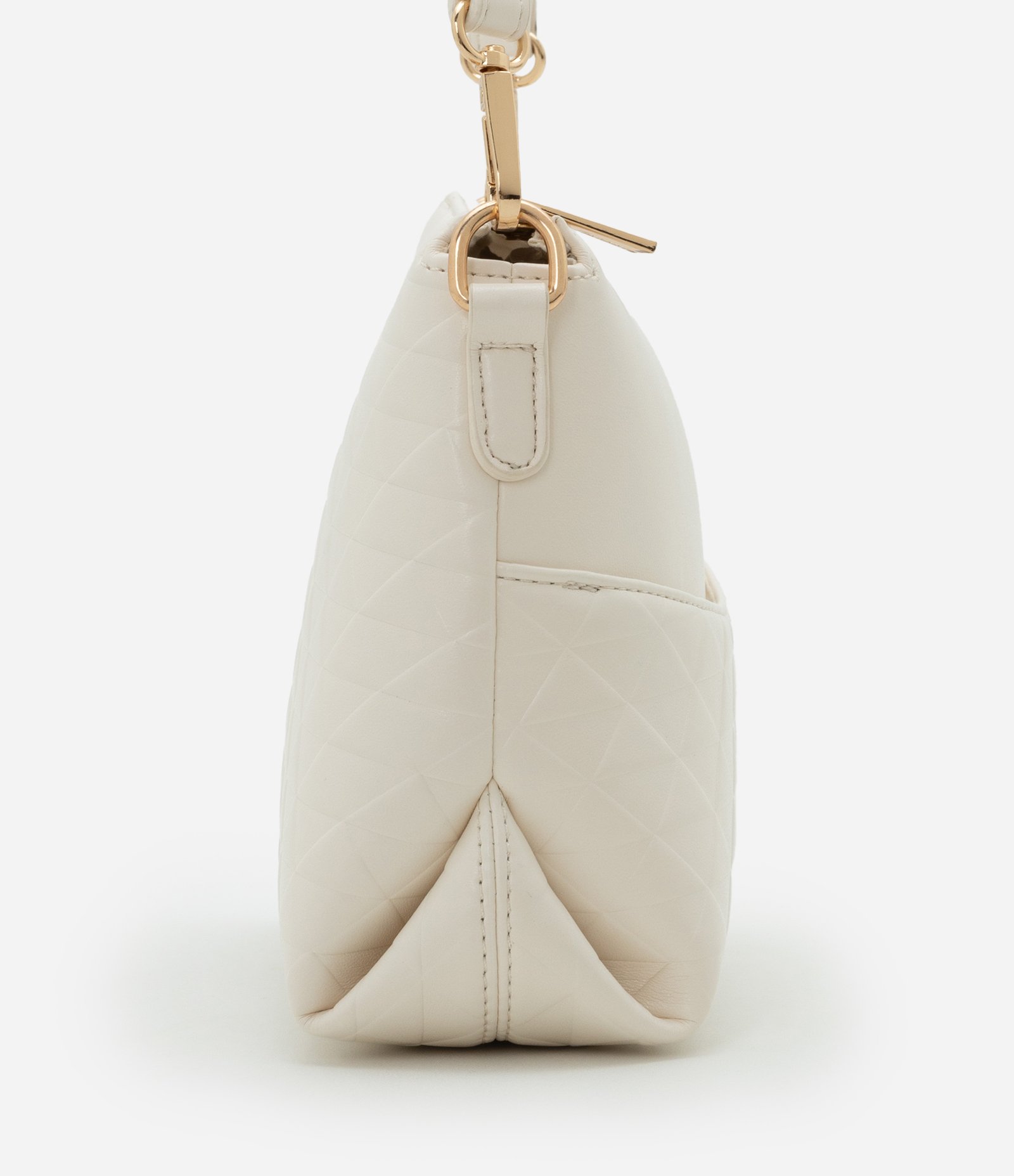 Bolsa Pequena em PU com Textura Embossed Off White 2