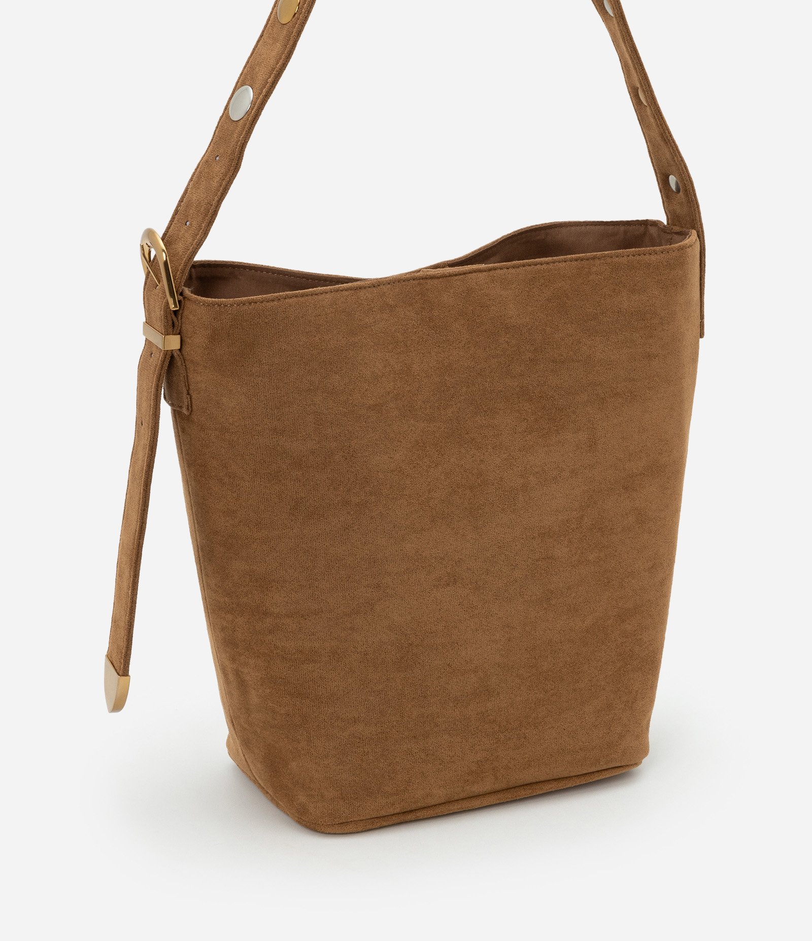 Bolsa Grande em PU com Aplicação na Alça Marrom 1