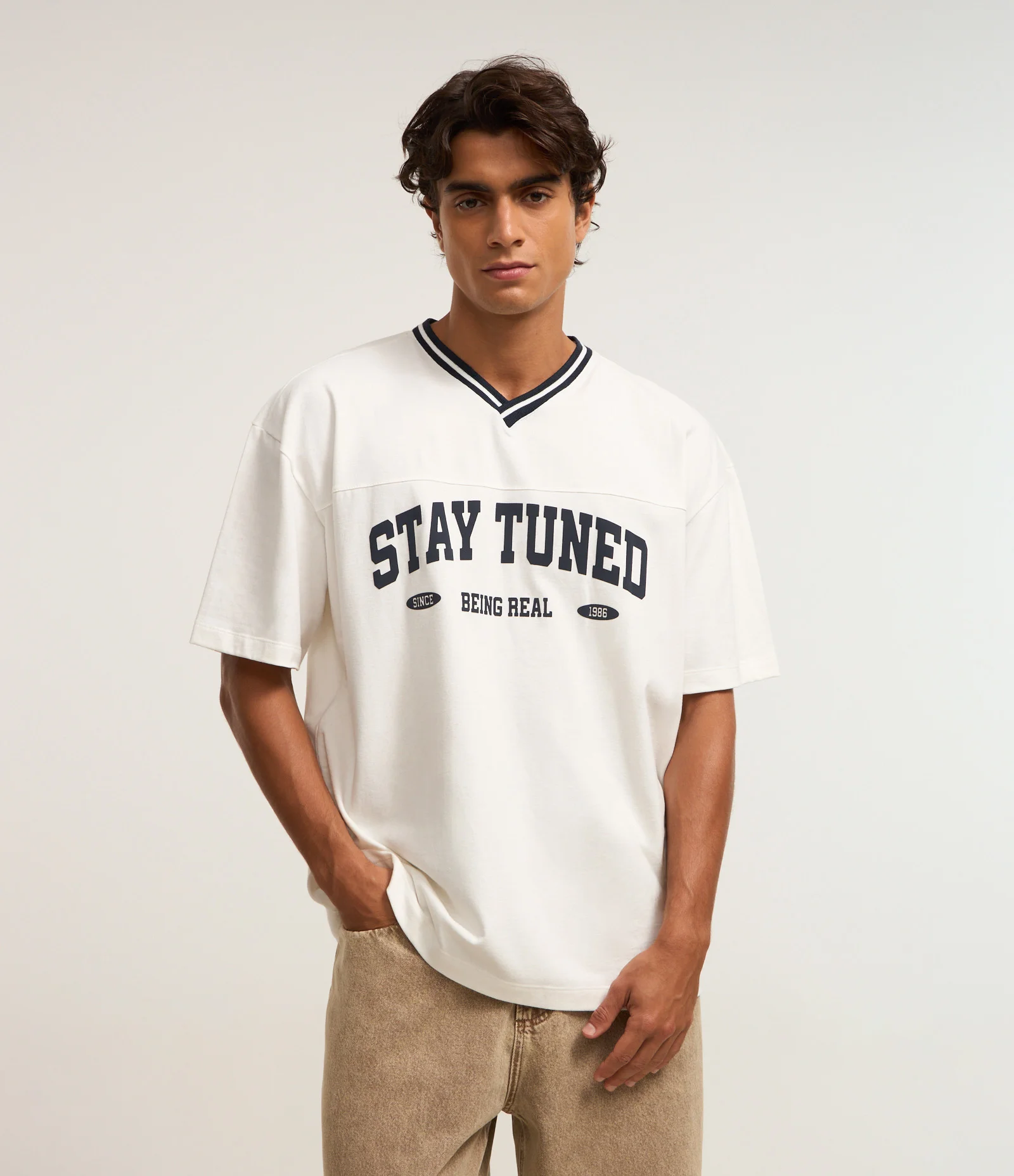Camiseta Sportcore Oversized em Piquet com Estampa Lettering Branco 1