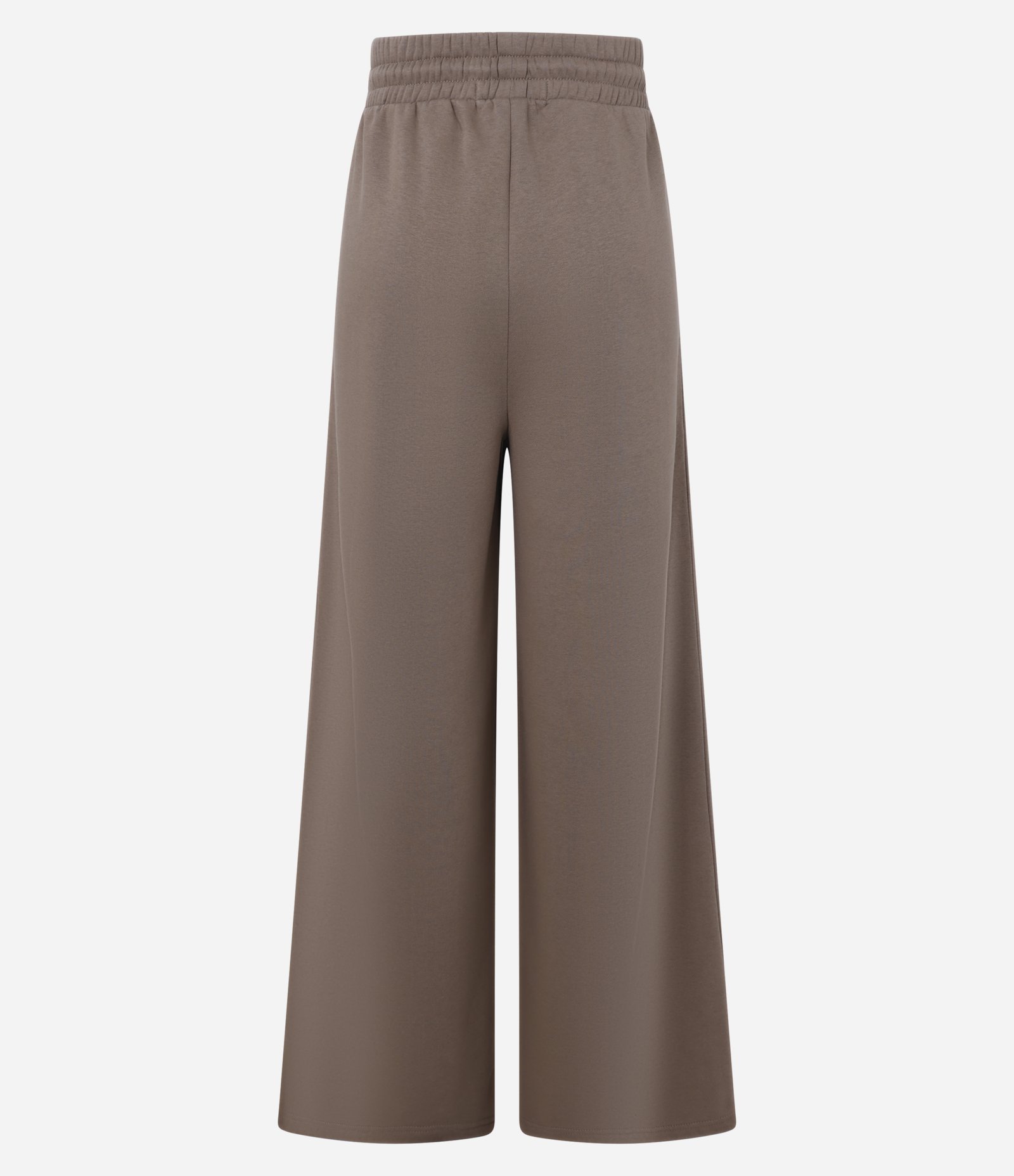 Calça Wide em Moletom com Cós Elástico Marrom 6