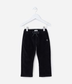 Calça Reta Infantil em Veludo com Amarração no Cós - Tam 1 a 5 anos