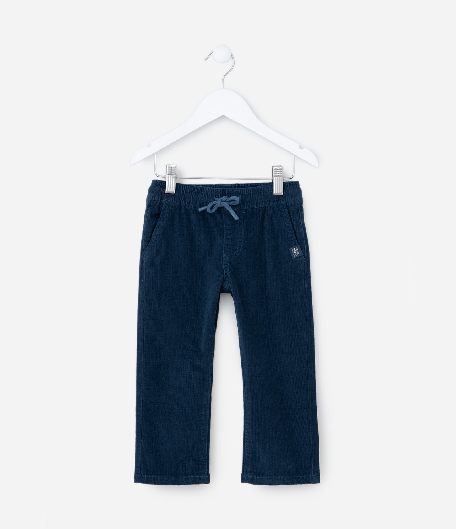 Calça Reta Infantil em Veludo com Amarração no Cós - Tam 1 a 5 anos Azul 1