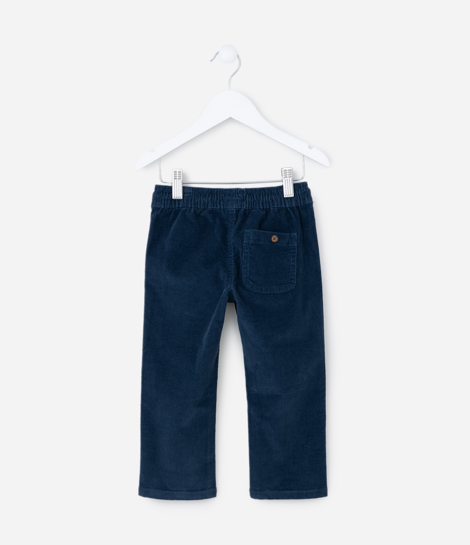 Calça Reta Infantil em Veludo com Amarração no Cós - Tam 1 a 5 anos Azul 2