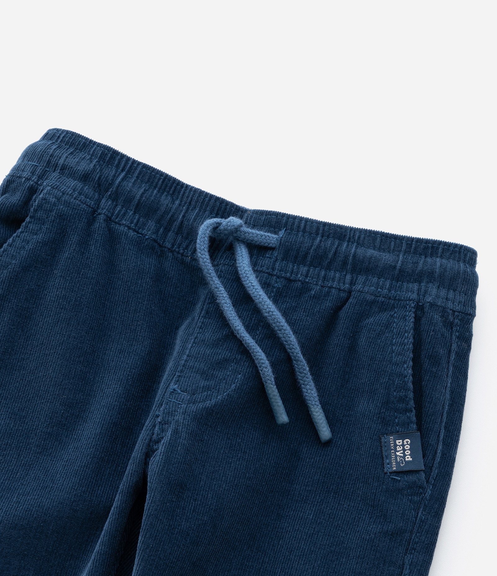 Calça Reta Infantil em Veludo com Amarração no Cós - Tam 1 a 5 anos Azul 4