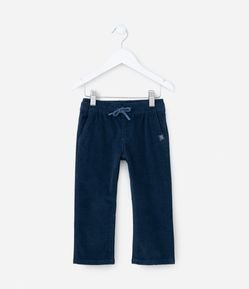 Calça Reta Infantil em Veludo com Amarração no Cós - Tam 1 a 5 anos