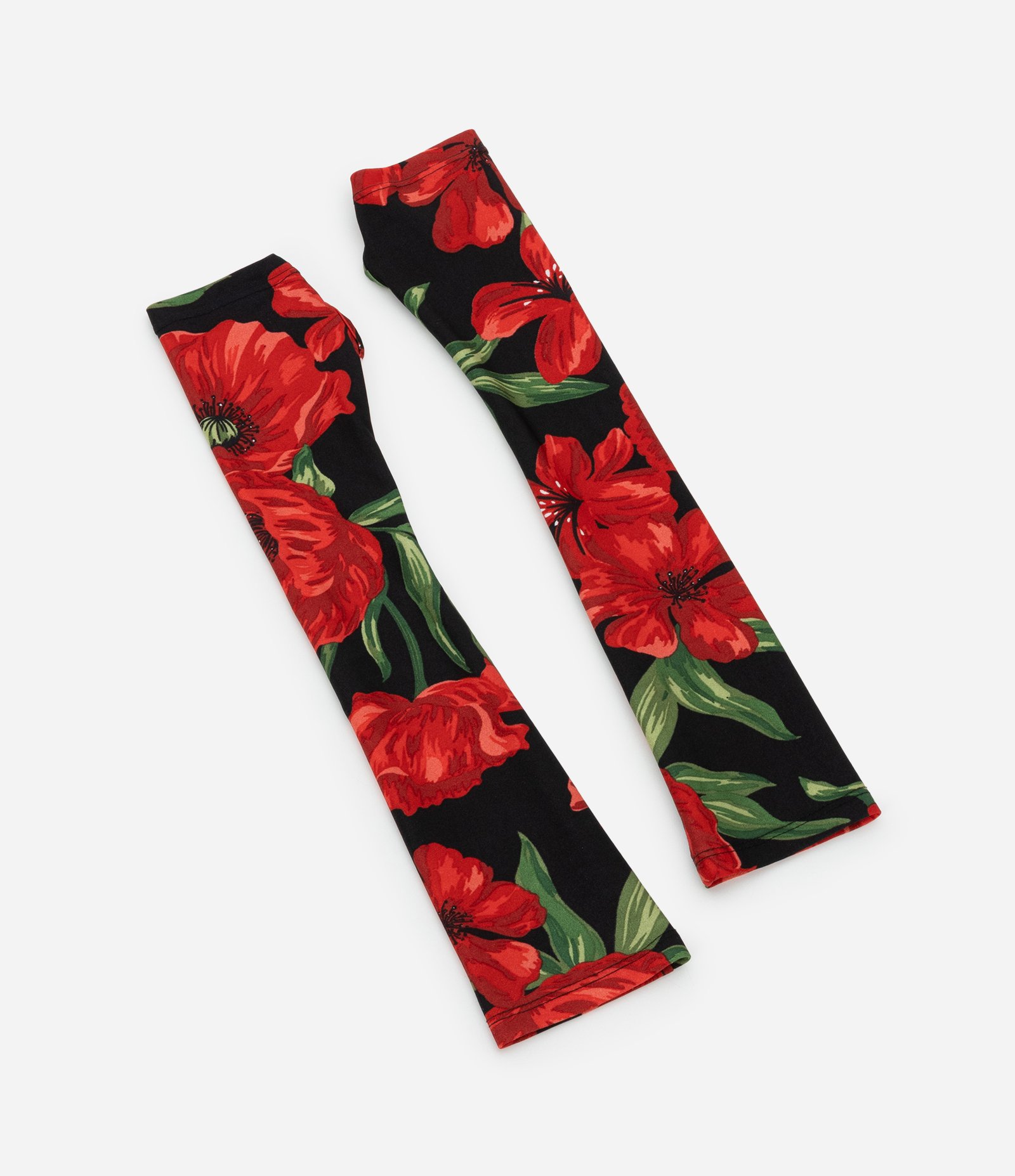 Luva em Microfibra com Estampa Floral Vermelho/ Preto 3