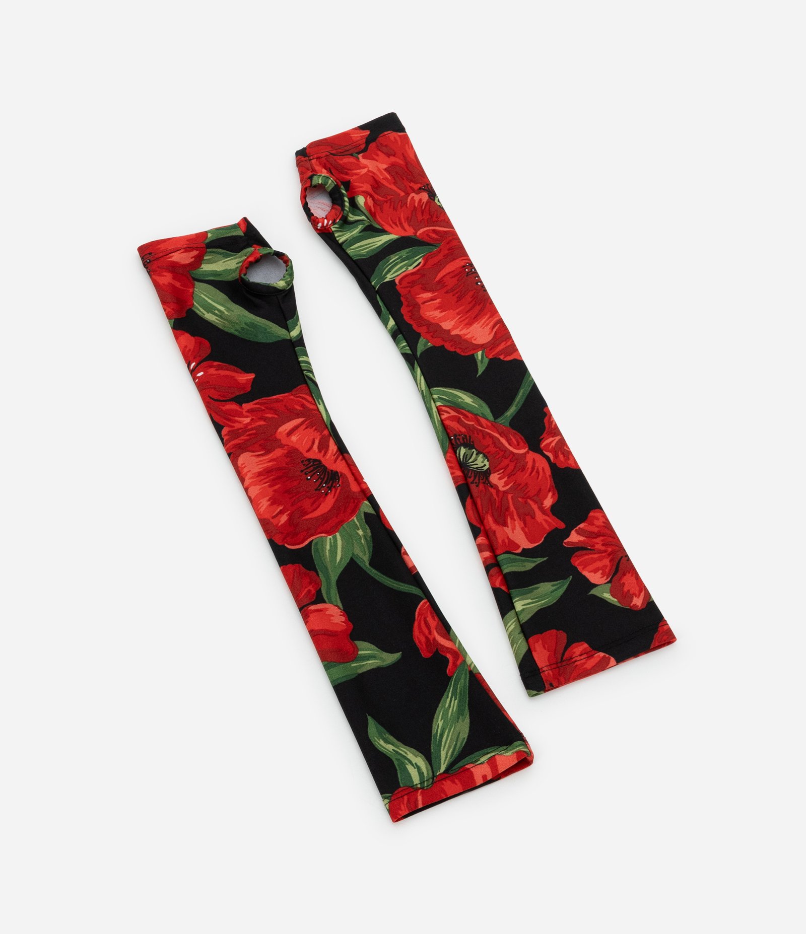 Luva em Microfibra com Estampa Floral Vermelho/ Preto 4