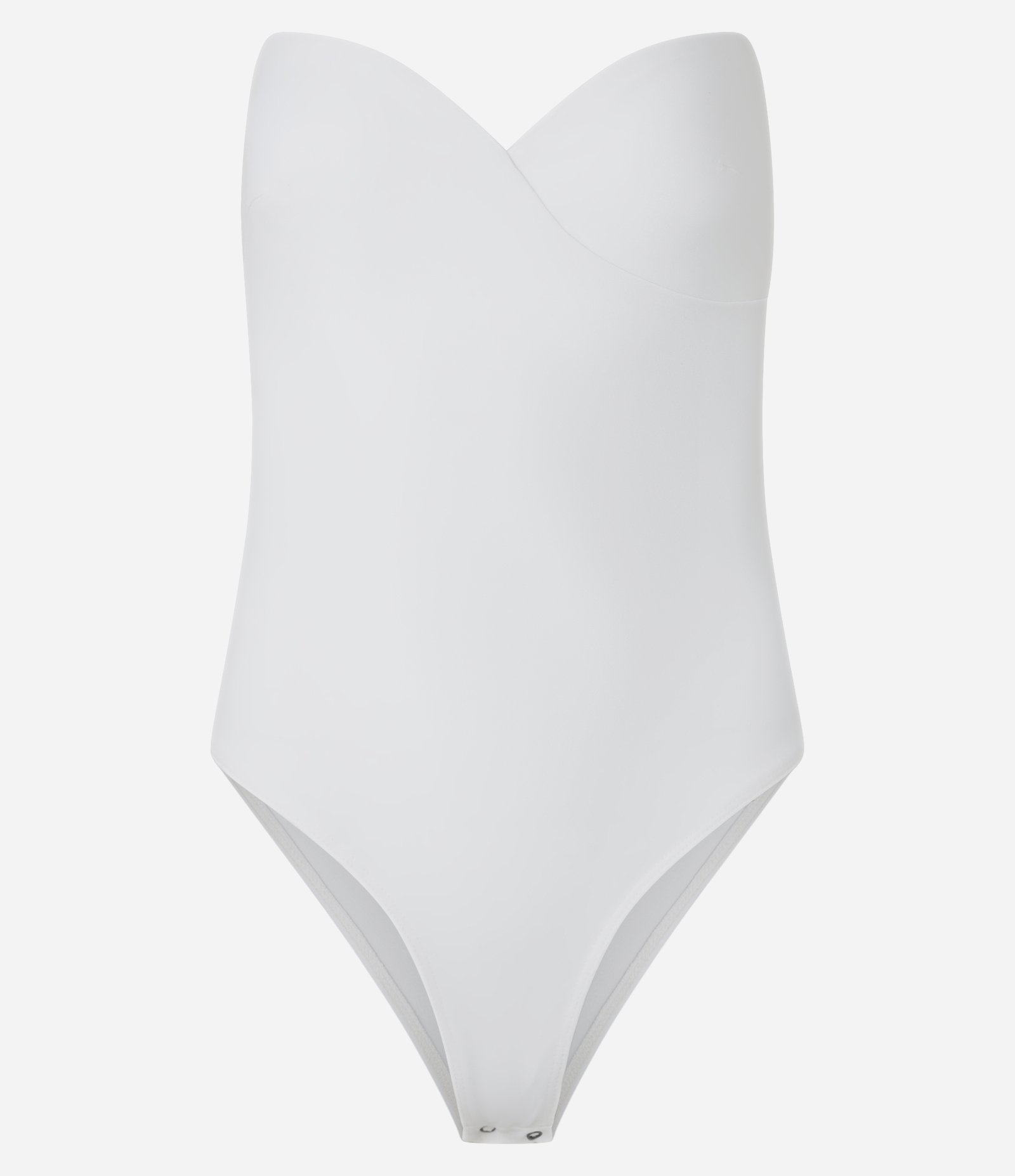 Body em Crepe com Decote Coração Branco 5