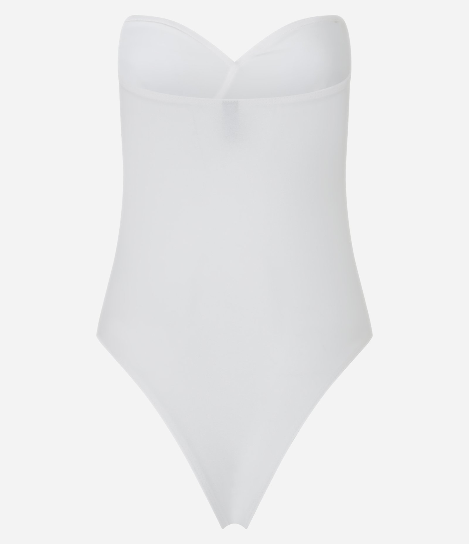 Body em Crepe com Decote Coração Branco 6