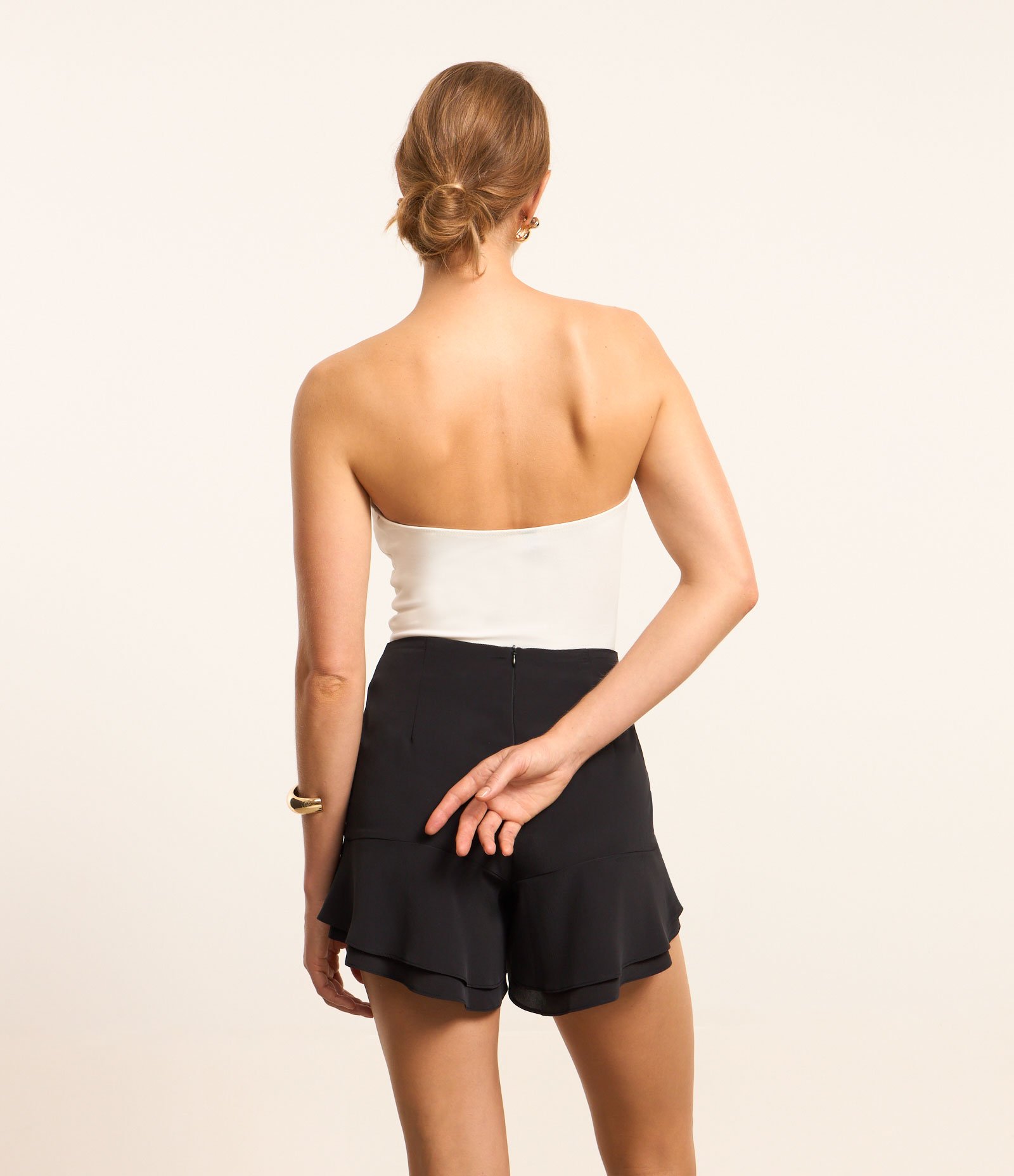 Body em Crepe com Decote Coração Branco 3