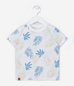 Camiseta Comfort Infantil com Estampa Folhagens - Tam 1 a 6 Anos