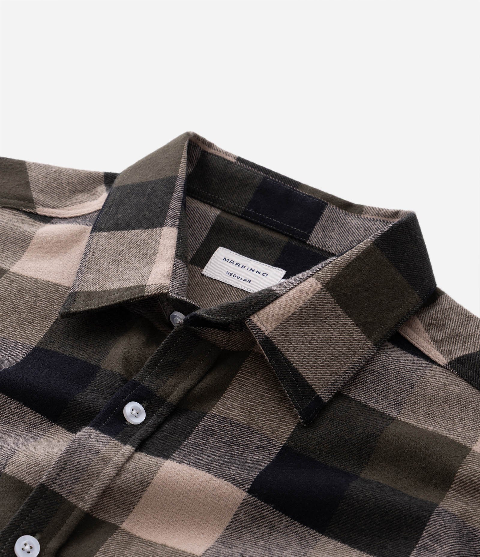 Camisa Comfort em Algodão com Estampa Xadrez e Manga Longa Verde/Cinza/Marrom 9