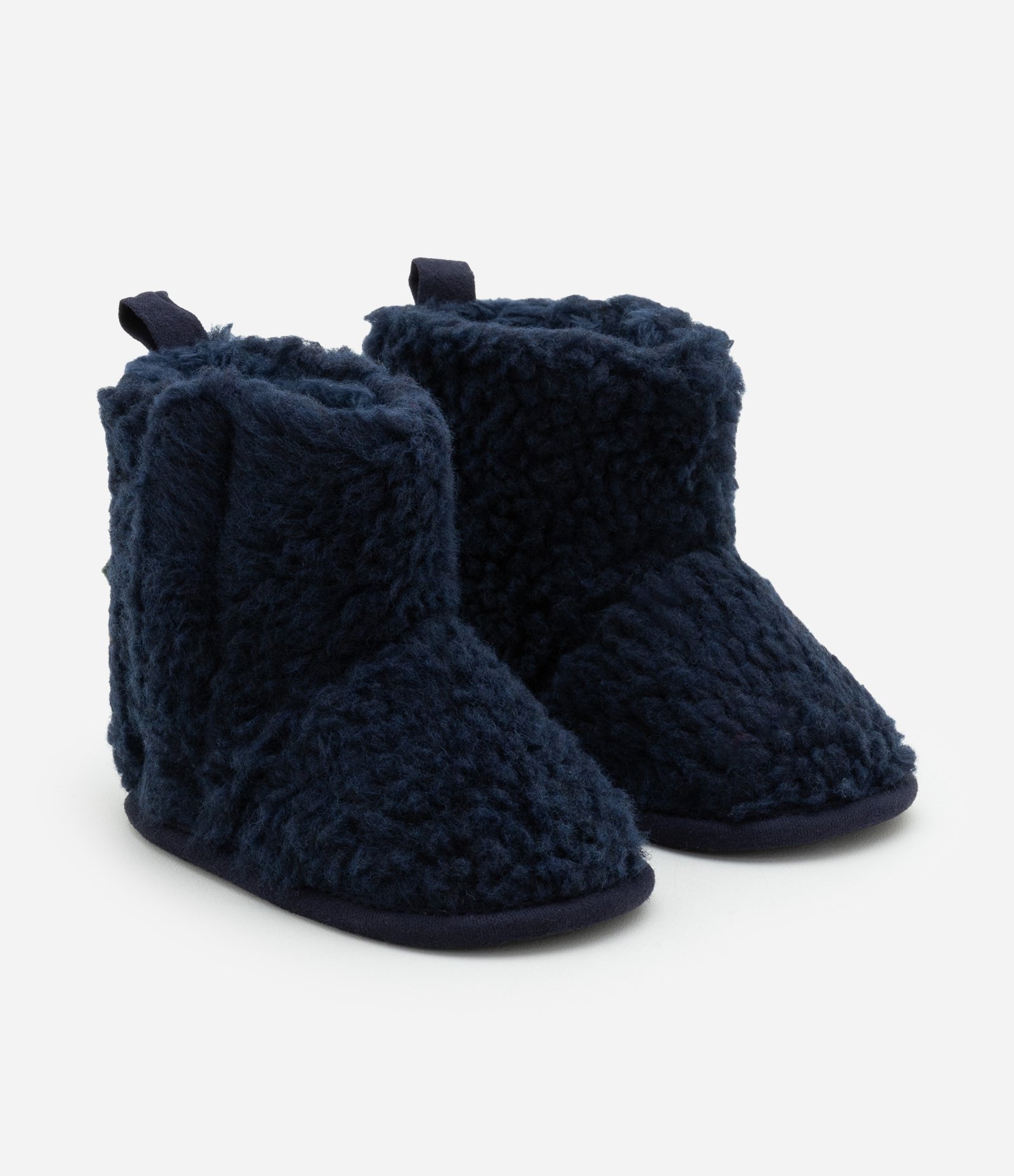 Pantufa Bota Infantil em Sherpa com Cristas de Dino Interativa - Tam 0 a 12 meses Azul Marinho 1