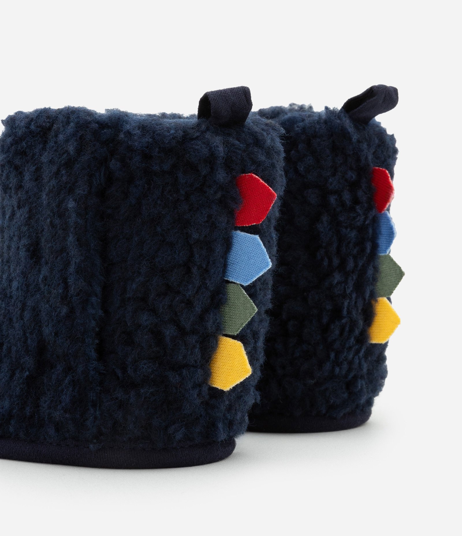 Pantufa Bota Infantil em Sherpa com Cristas de Dino Interativa - Tam 0 a 12 meses Azul Marinho 2