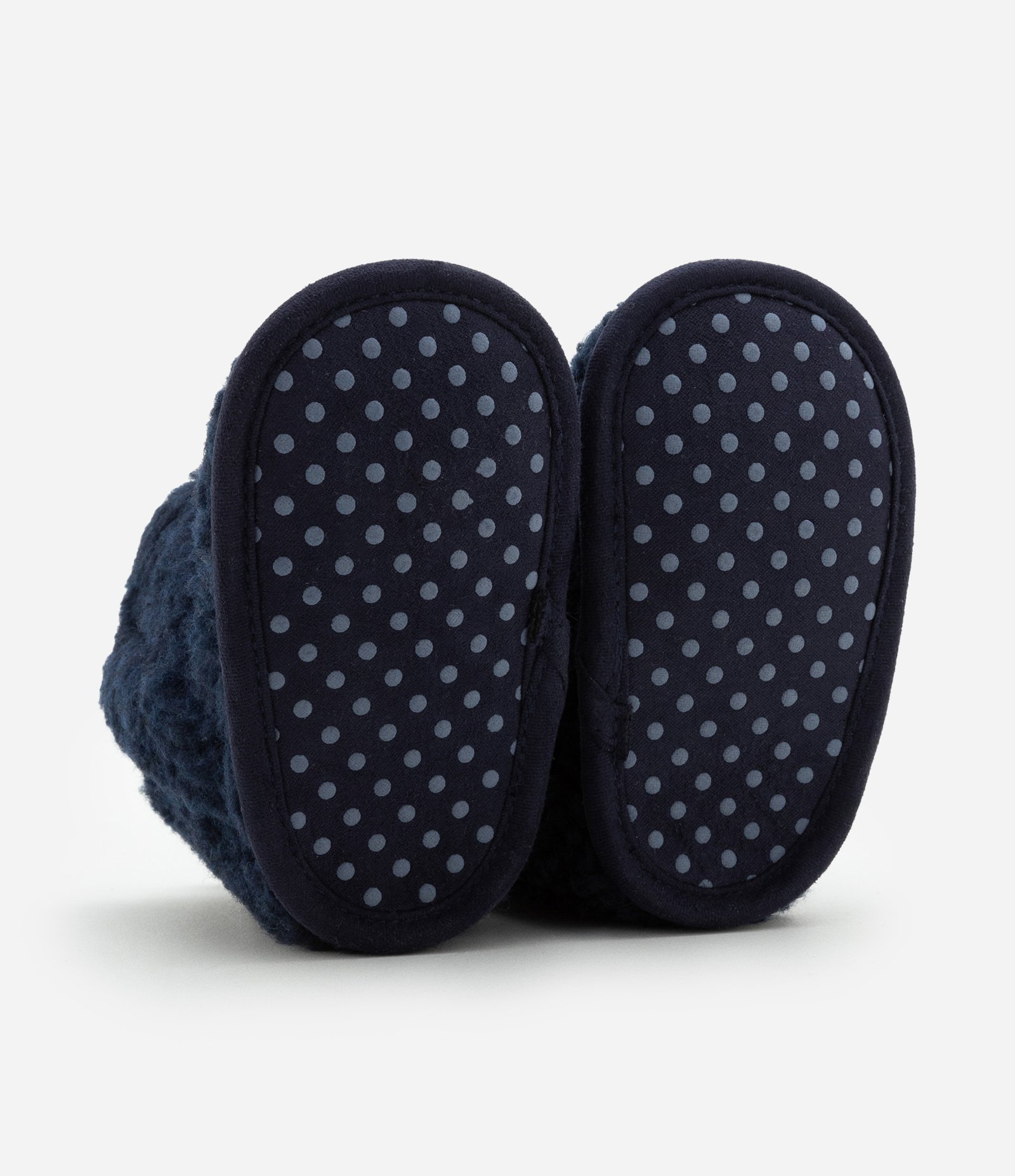 Pantufa Bota Infantil em Sherpa com Cristas de Dino Interativa - Tam 0 a 12 meses Azul Marinho 4