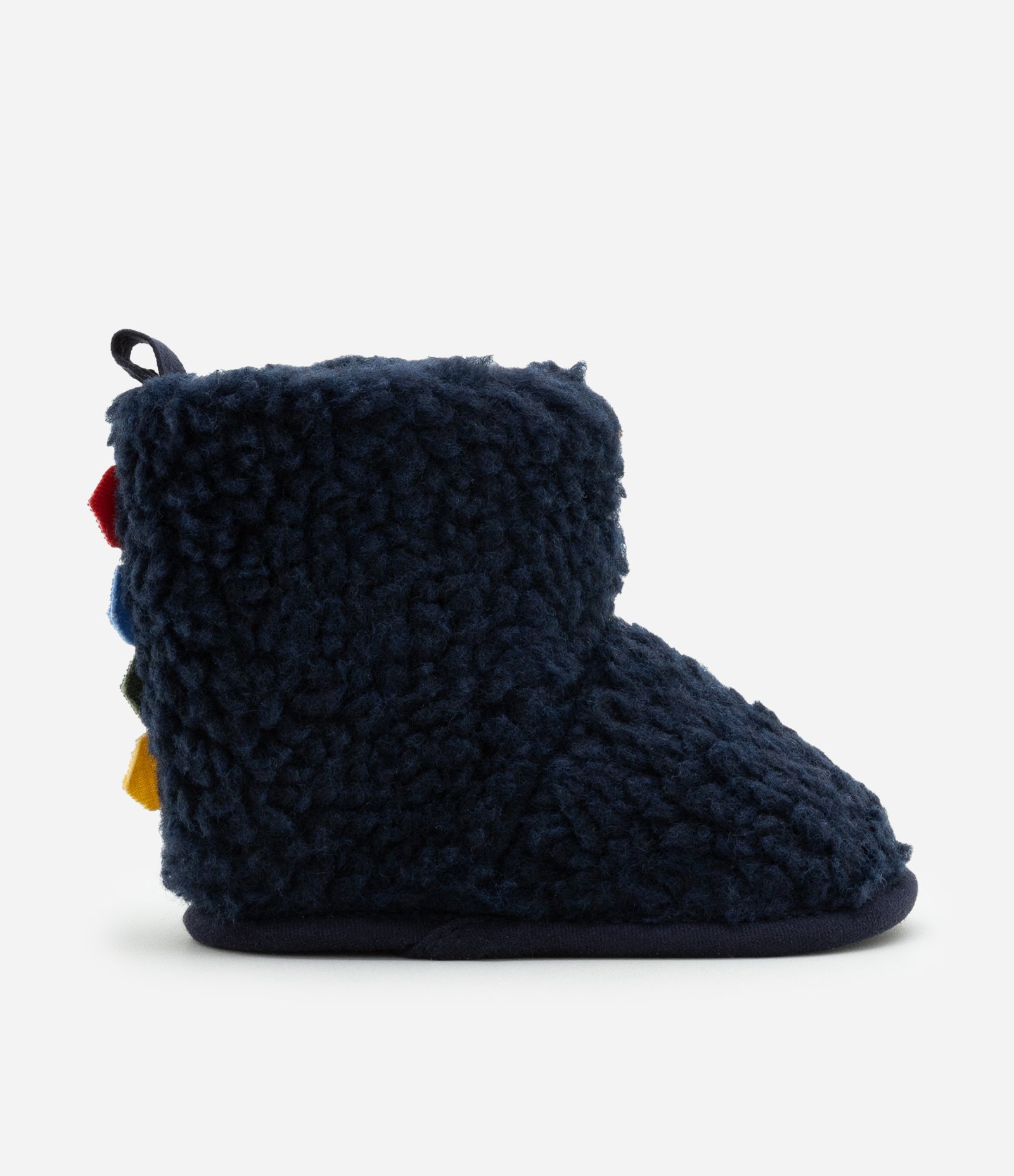 Pantufa Bota Infantil em Sherpa com Cristas de Dino Interativa - Tam 0 a 12 meses Azul Marinho 5