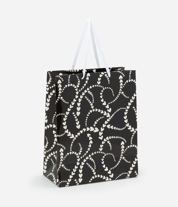 Embalagem de Presente Média com Estampa Espiral de Corações