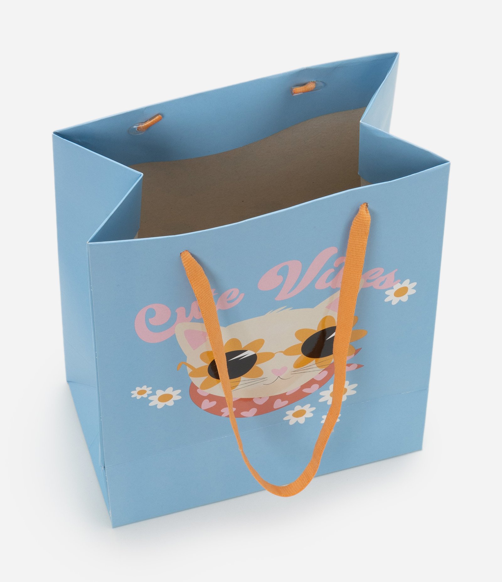 Embalagem de Presente Pequena com Estampa Gato Cool Vibes Azul 2