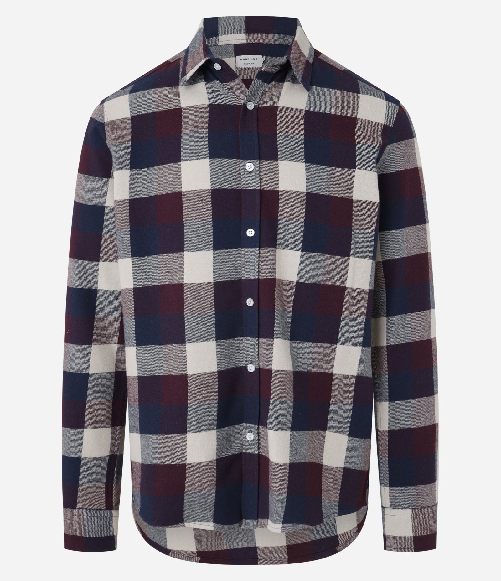 Camisa Comfort em Algodão com Estampa Xadrez e Manga Longa Bordô/Marrom/Bege 4