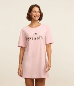 Camisola em Algodão com Strass e Estampa I'm Just a Girl