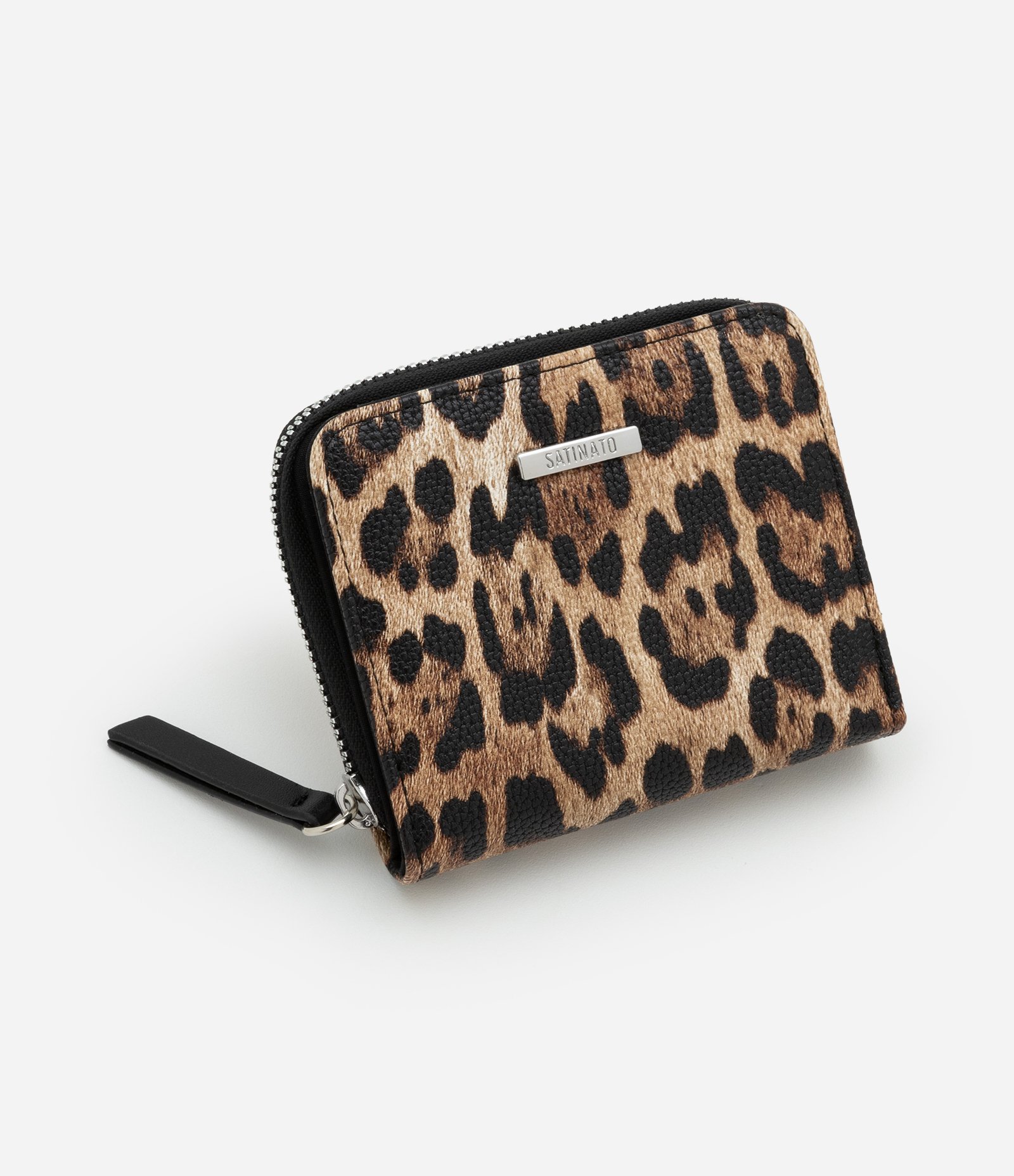 Carteira Pequena em PU com Zíper Estampa Animal Print Onça 1