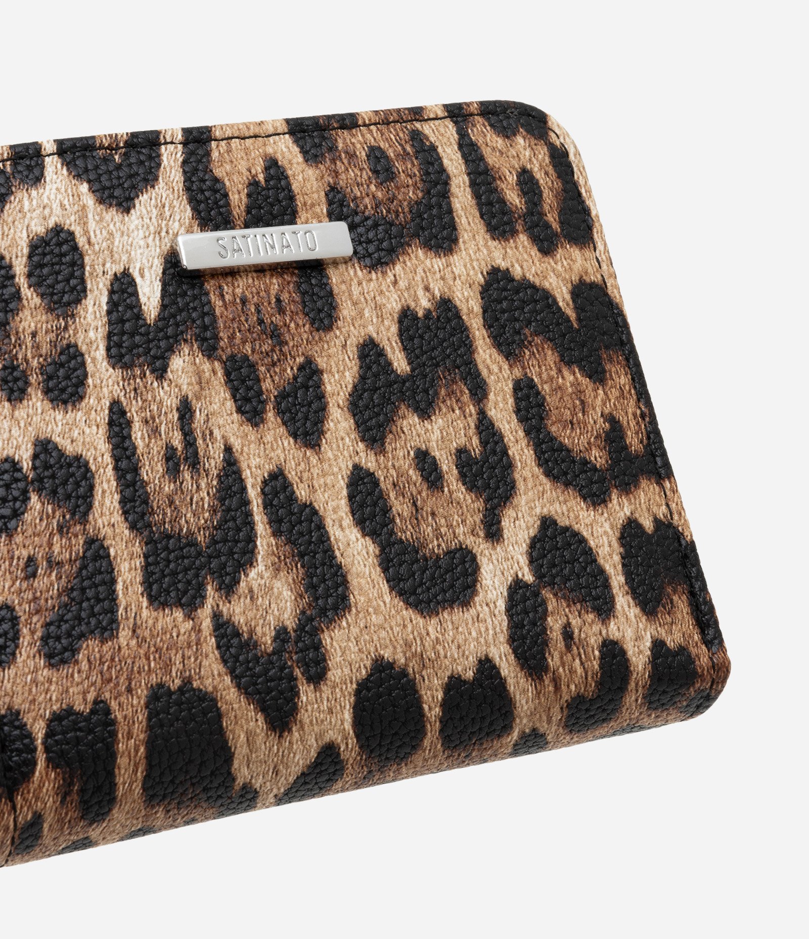 Carteira Pequena em PU com Zíper Estampa Animal Print Onça 4