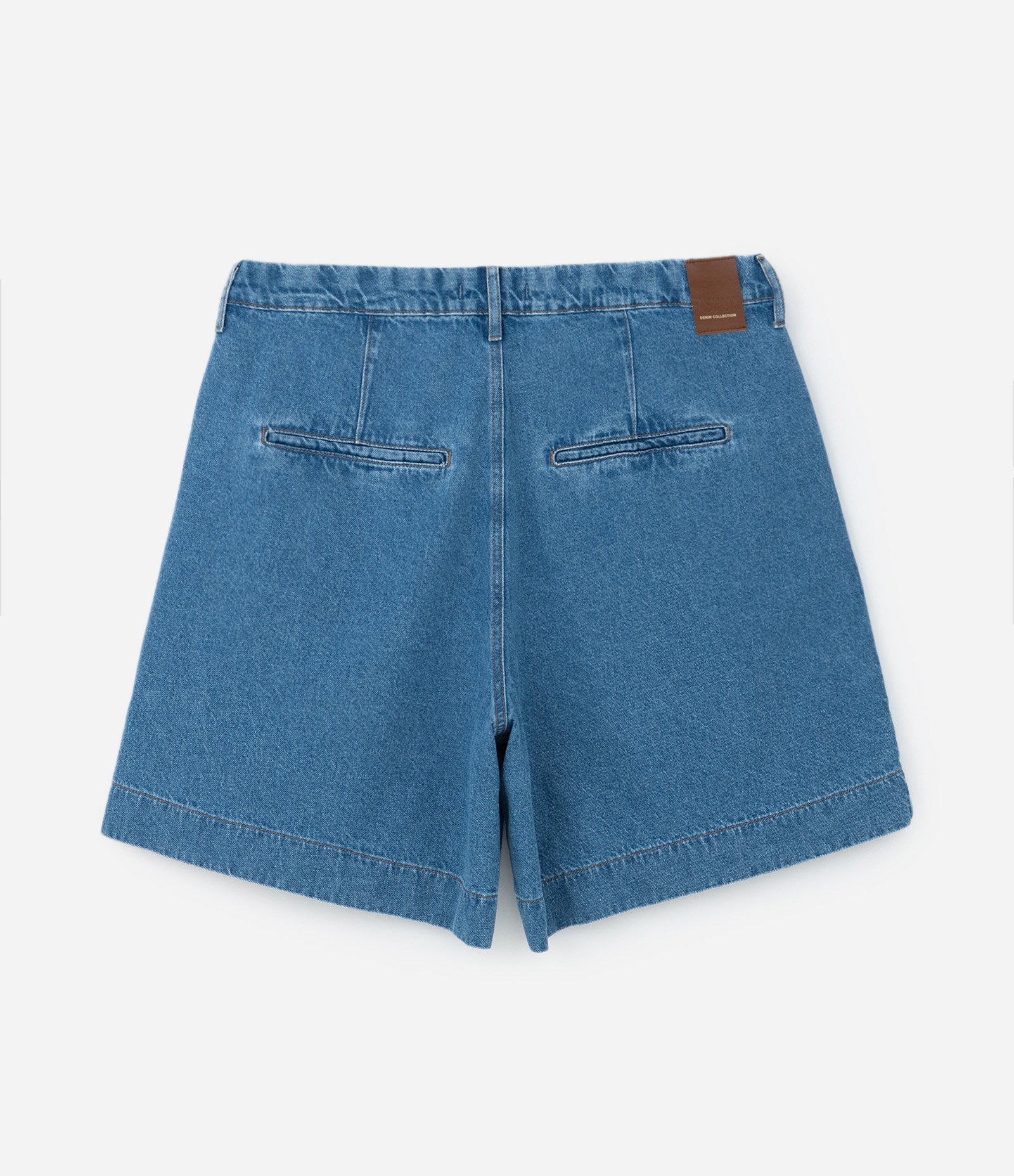 Bermuda em Jeans com Barra Larga e Prega Curve & Plus Size Azul 8