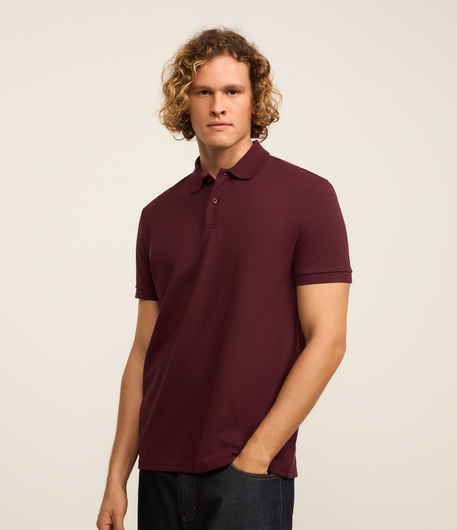 Camisa Polo Comfort em Algodão Peruano Vinho 1