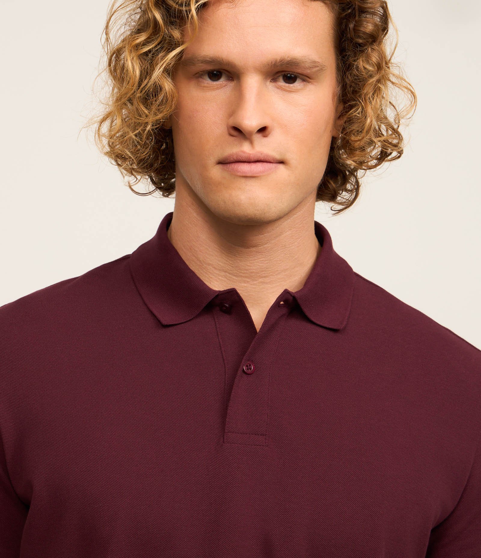 Camisa Polo Comfort em Algodão Peruano Vinho 3