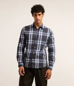 Camisa Regular em Flanela Xadrez