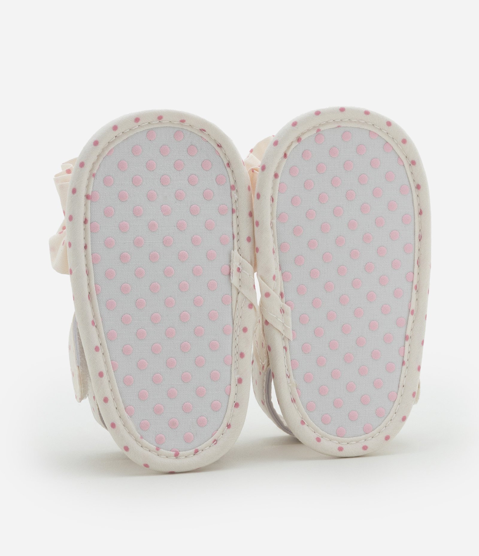 Sandália Infantil Estampada Poá com Franzido - Tam 15 ao 19 Off White 5