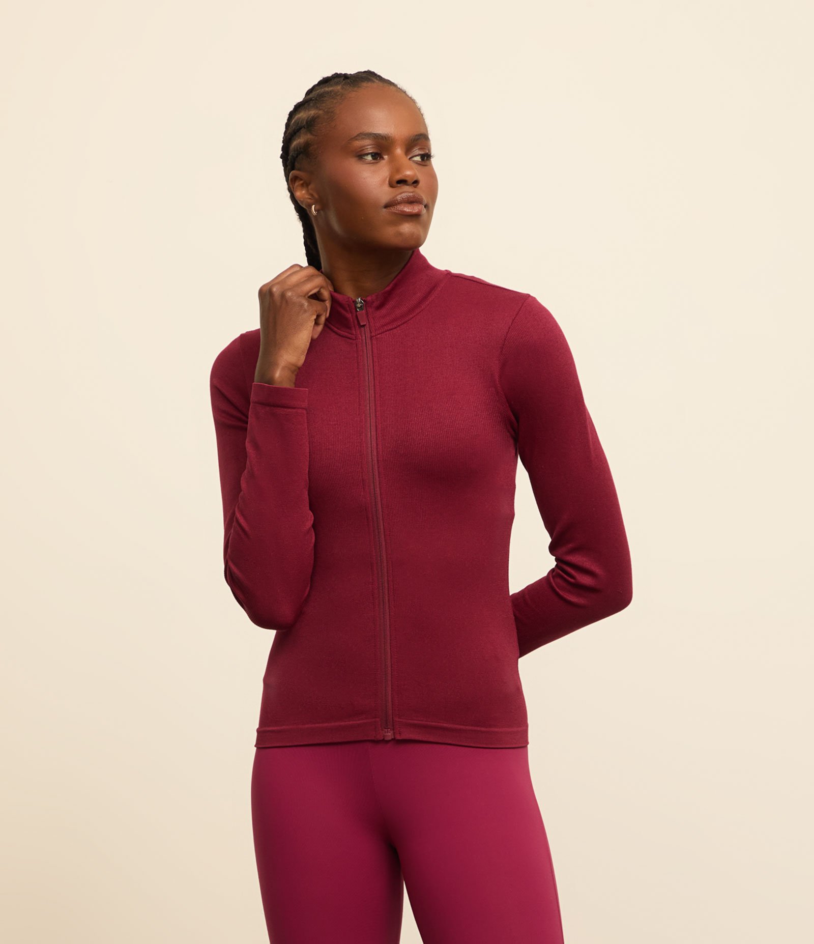 Jaqueta Esportiva Seamless com Golinha Alta Vermelho 1