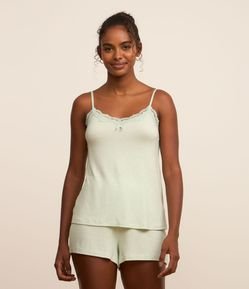 Pijama Short Doll de Alcinha em Viscose com Estampa Poá