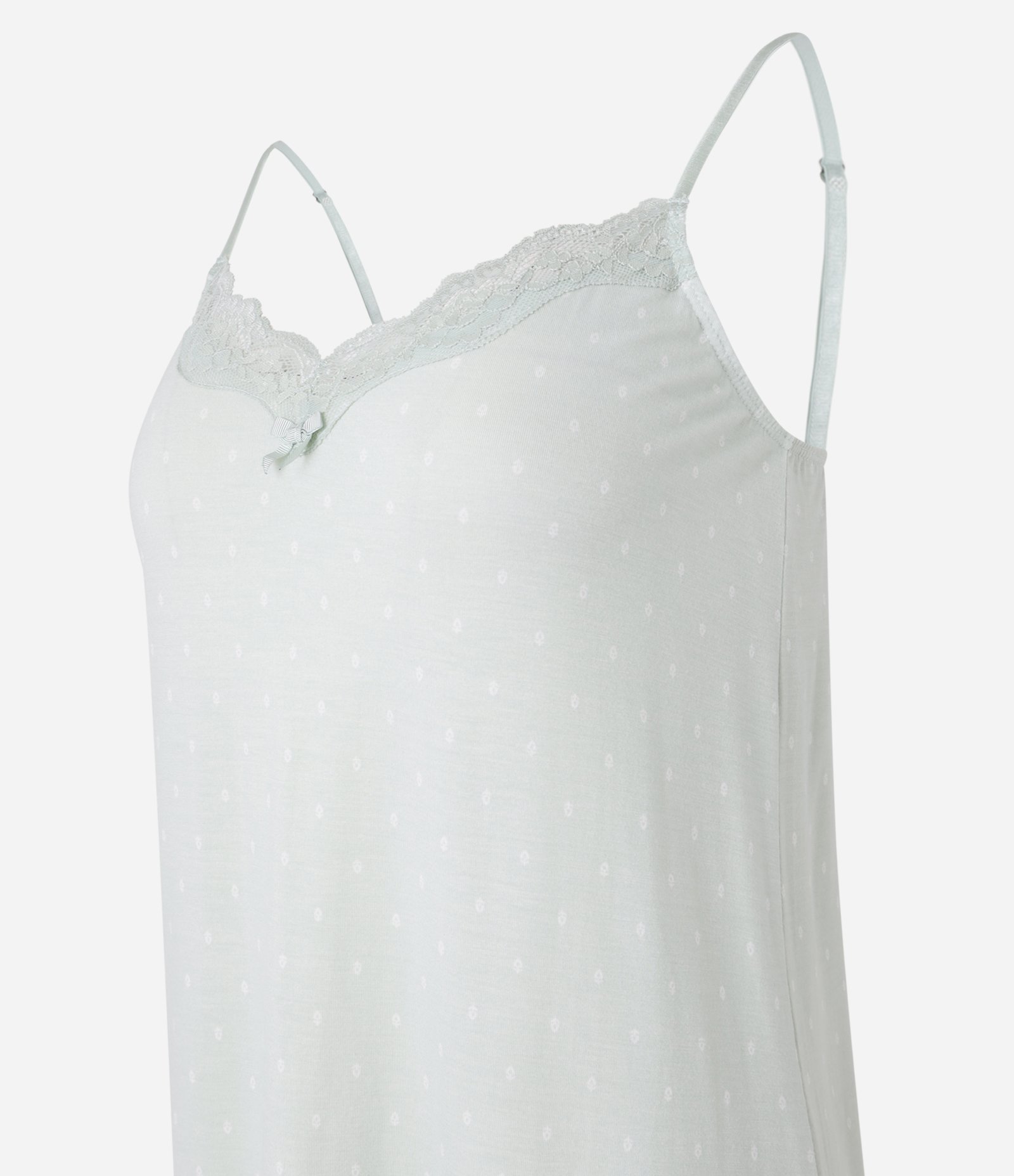 Camisola de Alcinha em Viscose com Estampa de Gravataria e Detalhe de Renda Branco 4