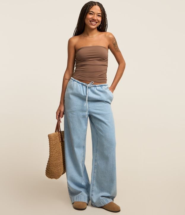 Blusa em Microfibra com Franzido na Lateral